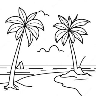 Colorful Bahamas Sunset Coloring Page 68444-54870