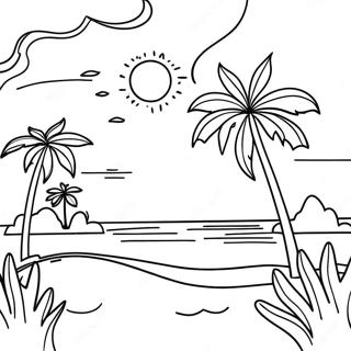 Colorful Bahamas Sunset Coloring Page 68444-54871