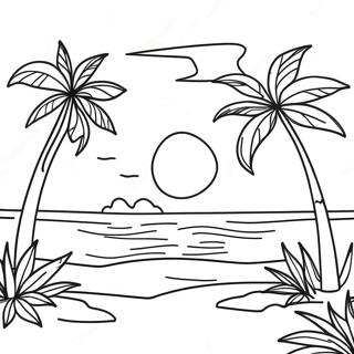 Colorful Bahamas Sunset Coloring Page 68444-54872