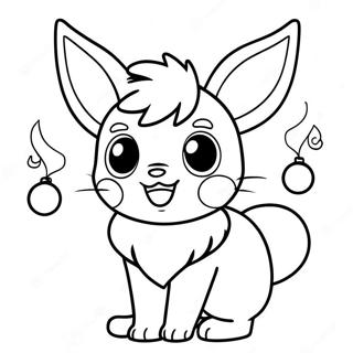 Eevee Christmas Coloring Pages