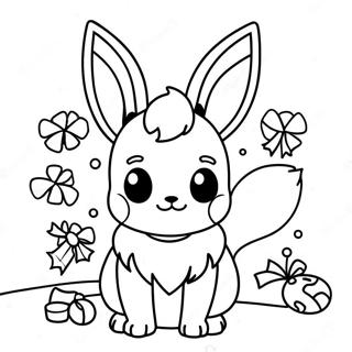 Eevee Christmas Coloring Page 68463-54886