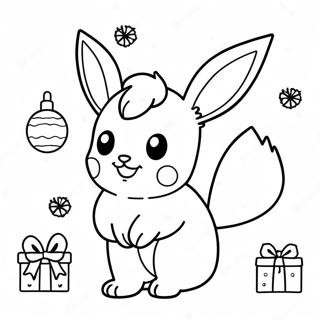 Eevee Christmas Coloring Page 68463-54888