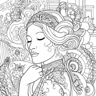 Klimt Art Nouveau Coloring Page 68473-54894