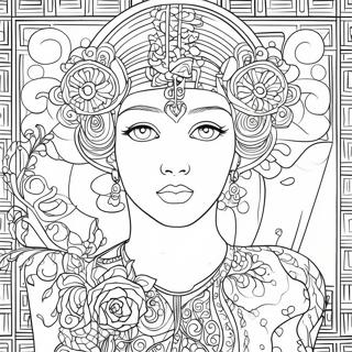 Klimt Art Nouveau Coloring Page 68473-54895