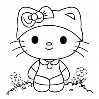 Cute Hello Kitty Exploring Coloring Page 6847-5578