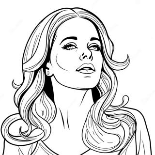 Lana Del Rey Singing Beautifully Coloring Page 68504-54921