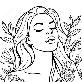 Lana Del Rey Singing Beautifully Coloring Page 68504-54923