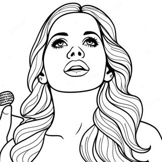 Lana Del Rey Singing Beautifully Coloring Page 68504-54924