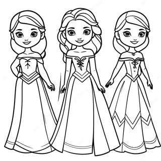 Elsa And Anna Paper Dolls Coloring Page 68543-54952