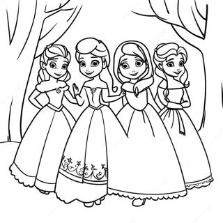 Frozen Princesses In Winter Wonderland Coloring Page 68544-54956