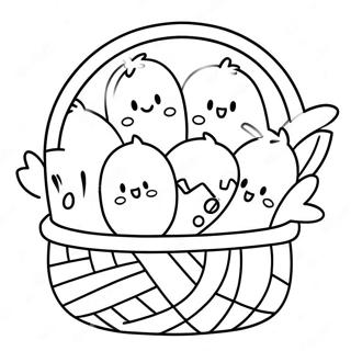 Colorful Peeps In A Basket Coloring Page 68574-54978