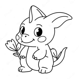 Cute Cubone With A Flower Coloring Page 68584-54986