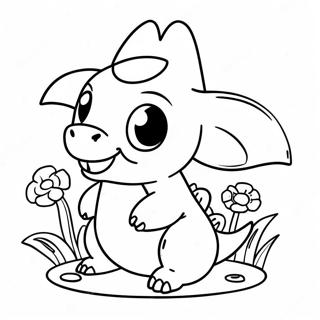 Cute Cubone With A Flower Coloring Page 68584-54988