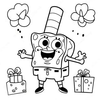 Spongebob Happy Birthday Coloring Pages