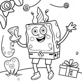 Spongebob Happy Birthday Coloring Page 68613-55004