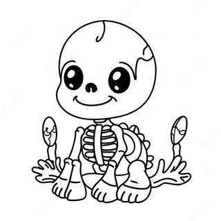 Cute Animal Skeleton Coloring Page 68744-55109