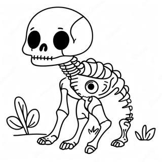 Cute Animal Skeleton Coloring Page 68744-55110