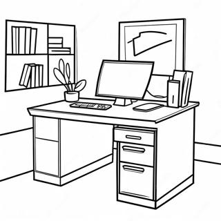 Office Desk Coloring Page 68753-55126