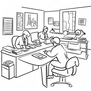 Busy Office Scene Coloring Page 68754-55117