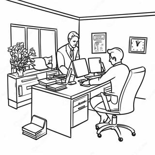 Busy Office Scene Coloring Page 68754-55118