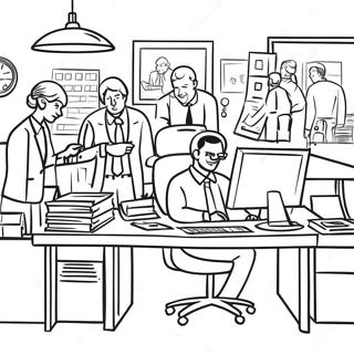 Busy Office Scene Coloring Page 68754-55119