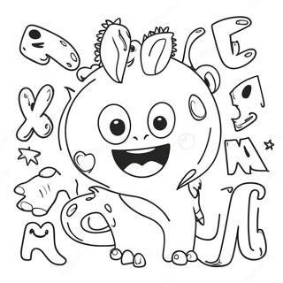 Colorful Monster Letters Coloring Page 68764-55129