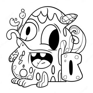 Colorful Monster Letters Coloring Page 68764-55130