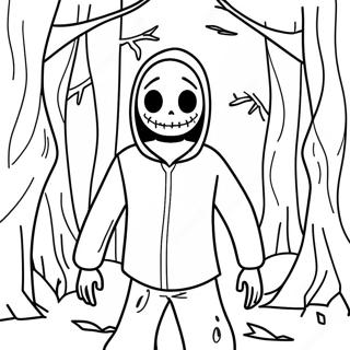 Creepy Eyeless Jack In The Woods Coloring Page 68784-55145