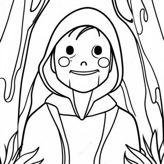 Creepy Eyeless Jack In The Woods Coloring Page 68784-55147