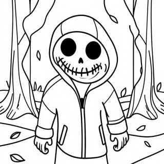 Creepy Eyeless Jack In The Woods Coloring Page 68784-55148