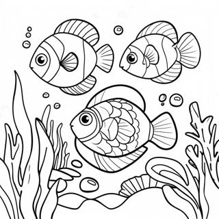 Colorful Tropical Fish Swimming In Coral Reef Coloring Page 68794-55150