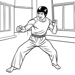 Bruce Lee In Action Coloring Page 68834-55194