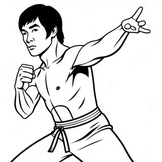 Bruce Lee In Action Coloring Page 68834-55195