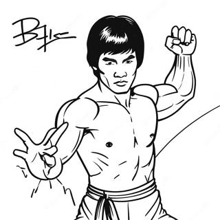 Bruce Lee In Action Coloring Page 68834-55196