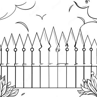 Charming White Picket Fence Coloring Page 68844-55189