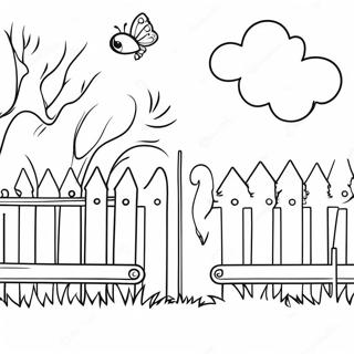 Charming White Picket Fence Coloring Page 68844-55190