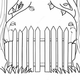 Charming White Picket Fence Coloring Page 68844-55191