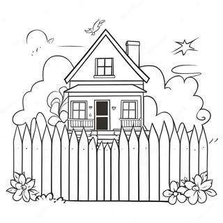 Charming White Picket Fence Coloring Page 68844-55192