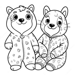 Cozy Animal Pajamas Coloring Page 68854-55201