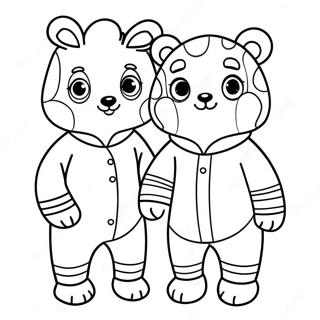 Cozy Animal Pajamas Coloring Page 68854-55204