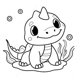 Cute Totodile Swimming Coloring Page 68904-55246