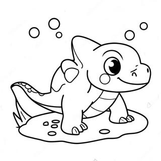 Cute Totodile Swimming Coloring Page 68904-55247