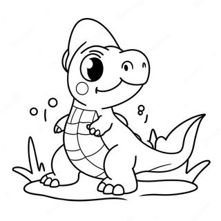 Cute Totodile Swimming Coloring Page 68904-55248