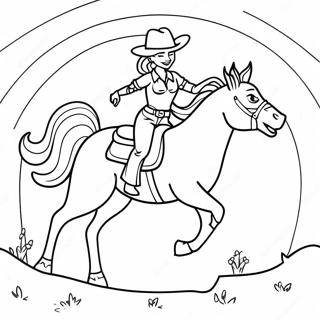 Cowgirl Jessie Riding Bullseye Coloring Page 68924-55261