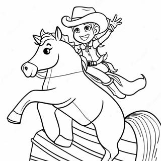 Cowgirl Jessie Riding Bullseye Coloring Page 68924-55262