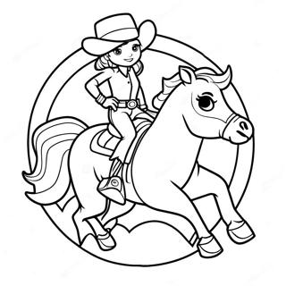 Cowgirl Jessie Riding Bullseye Coloring Page 68924-55263