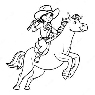 Cowgirl Jessie Riding Bullseye Coloring Page 68924-55264