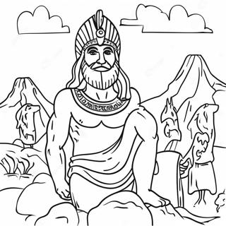 Colorful Nebuchadnezzar Dream Scene Coloring Page 68944-55273