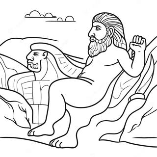 Colorful Nebuchadnezzar Dream Scene Coloring Page 68944-55275