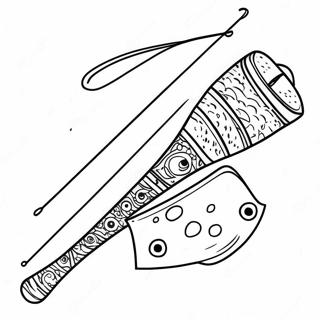 Colorful Fishing Pole With Bait Coloring Page 68964-55290